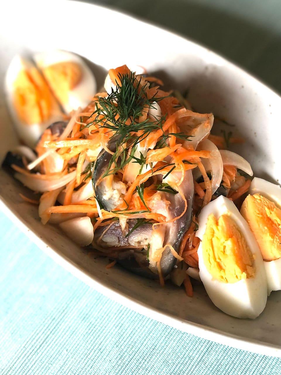 5分めし　シメサバの北欧サラダ