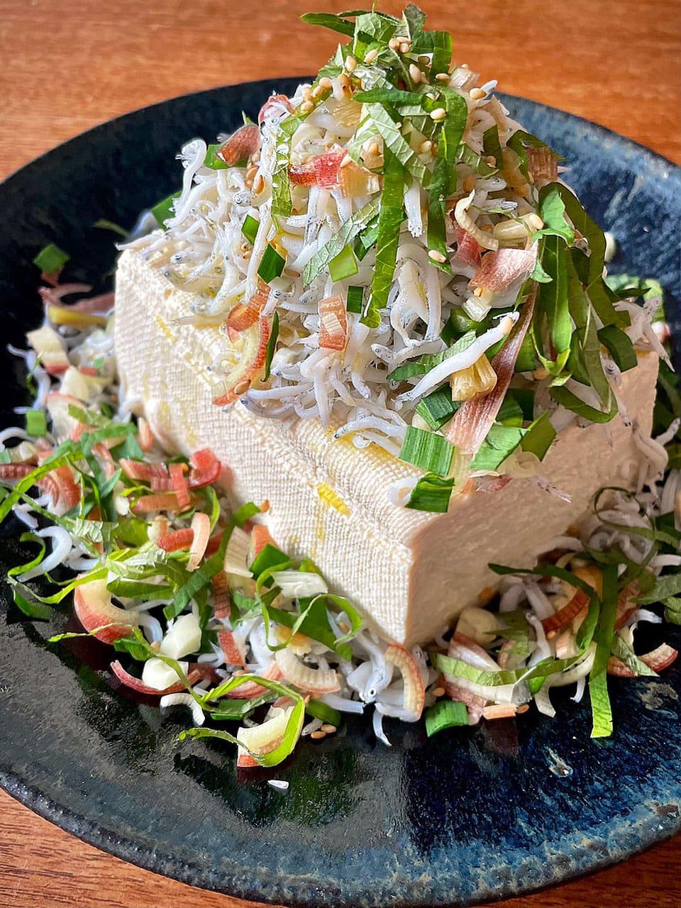 5分めし　しらすのオリーブオイル冷奴