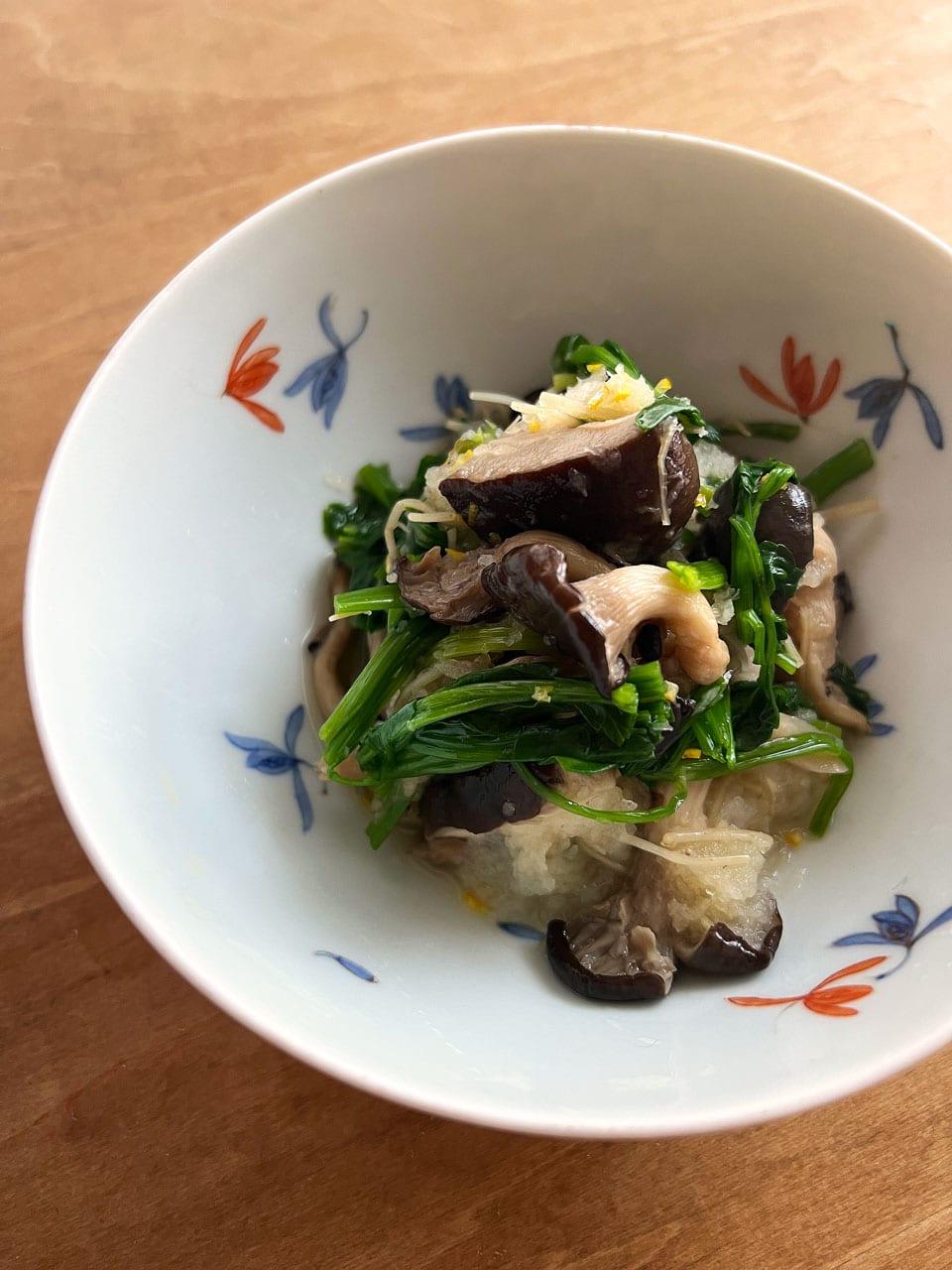 と椎茸のさっぱり柑橘おろし和え