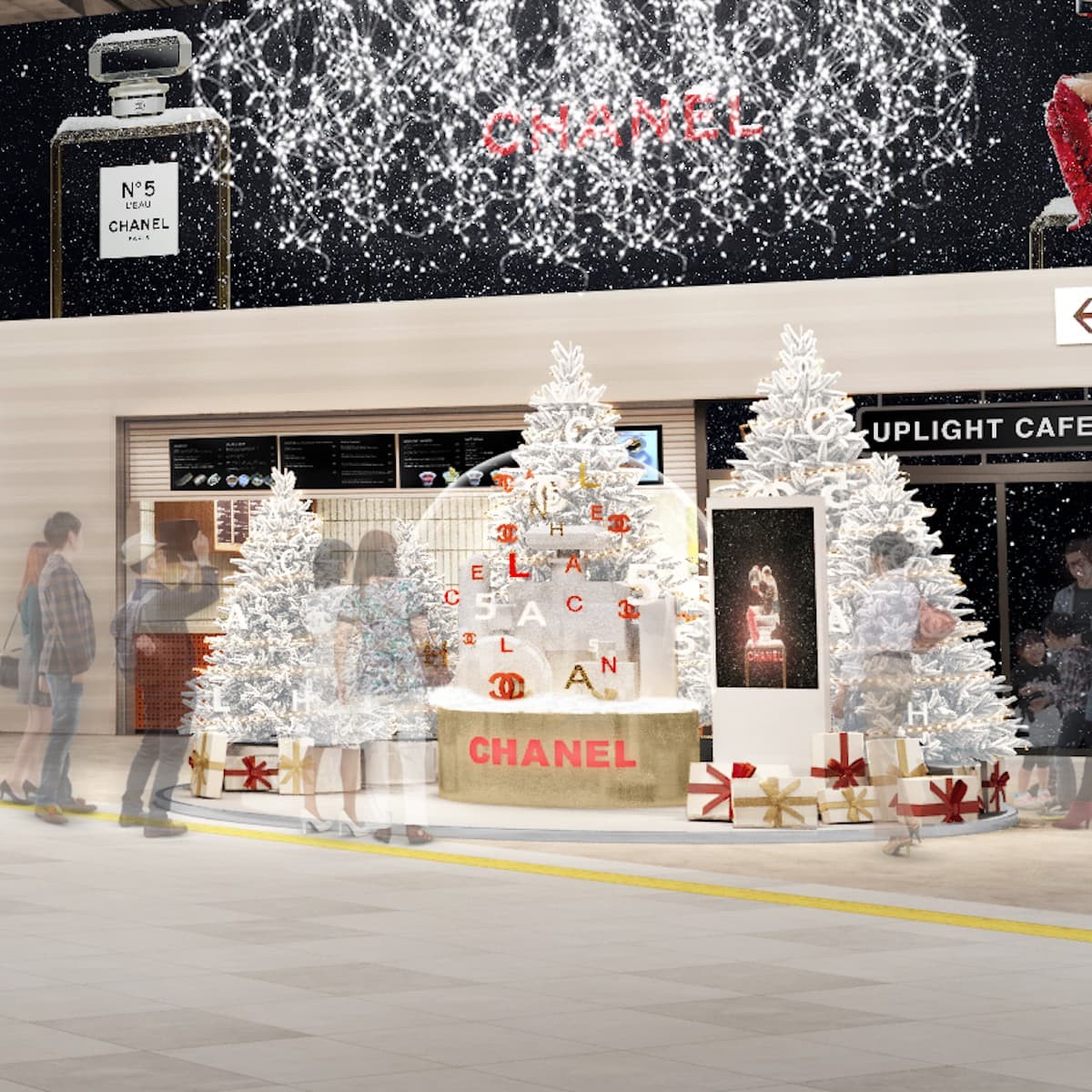 シャネル　 N°5 スノードーム　渋谷スクランブルスクエア　No5 フレグランス　クリスマスツリー　渋谷駅東口駅前広場　新スポット　ホリデーキャンペーン