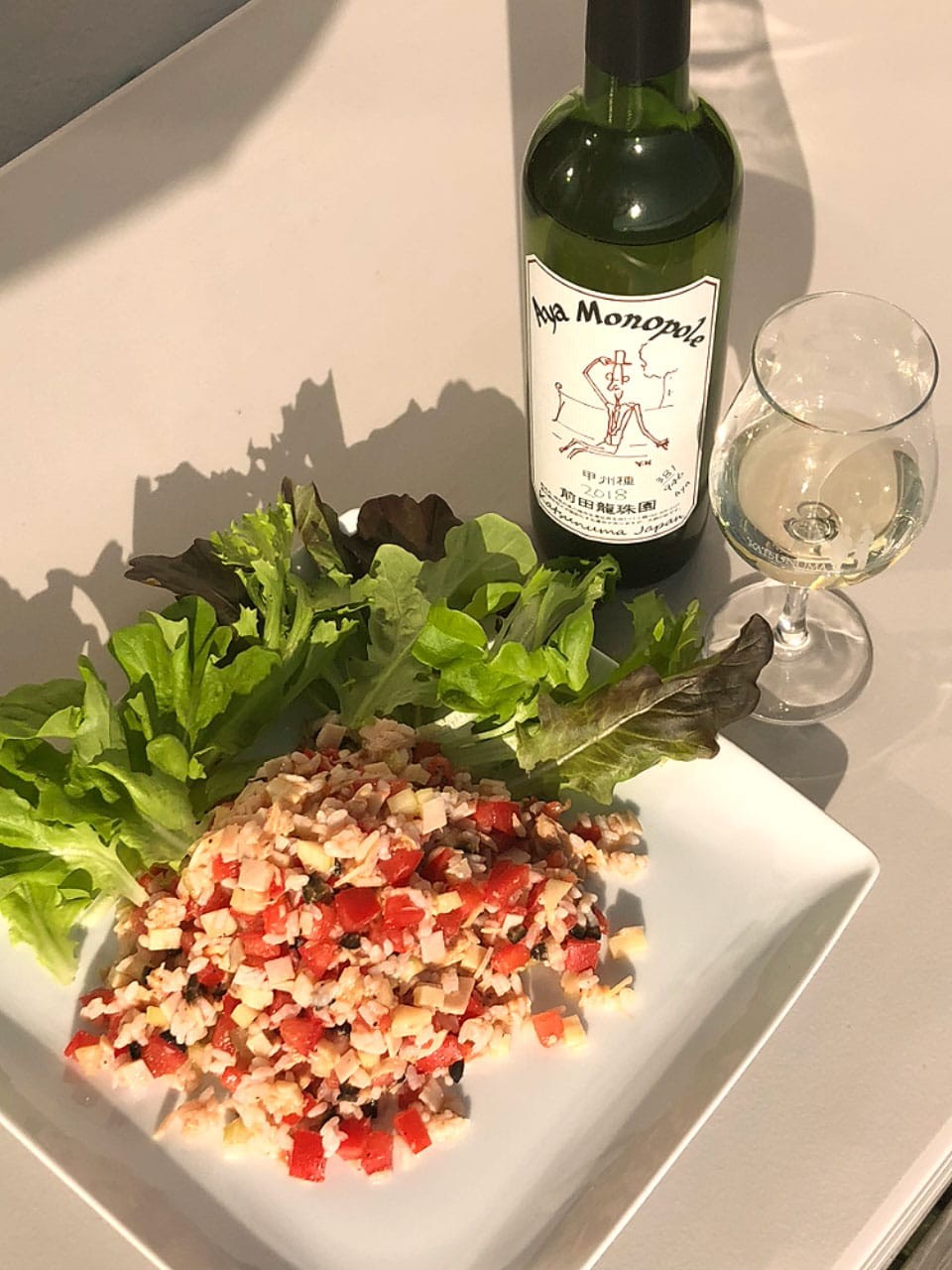 5分めし　白ワイン　ライスサラダ　米　ごはん