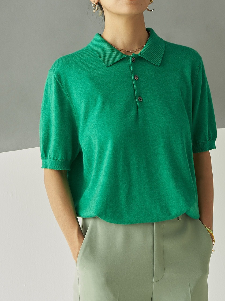 ゴビ、カシミア、ニットポロ - Slide:5