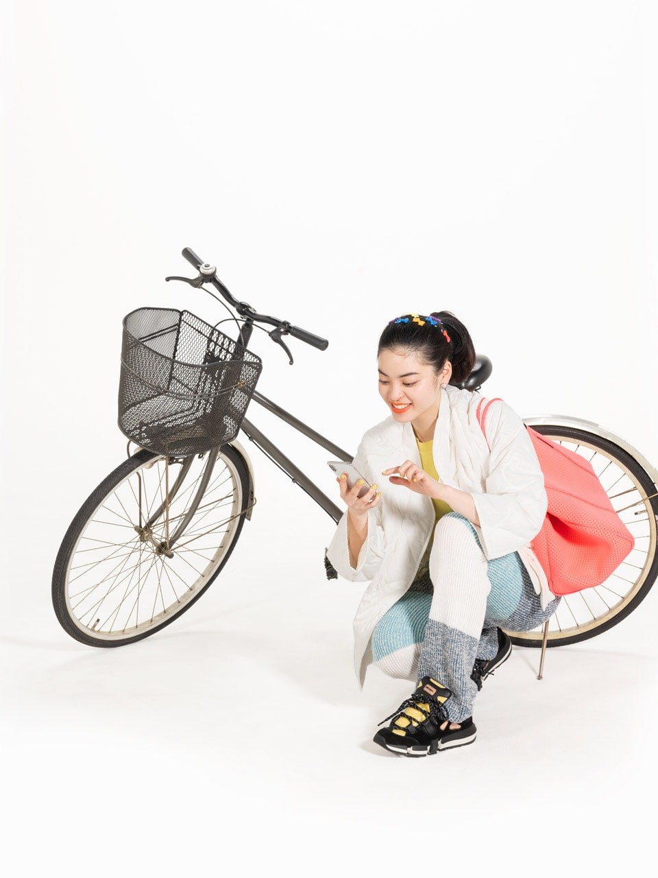 お庭でサイクリング