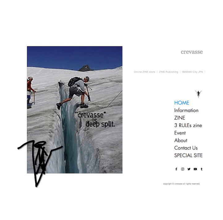 crevasseのウェブサイト - Slide:1