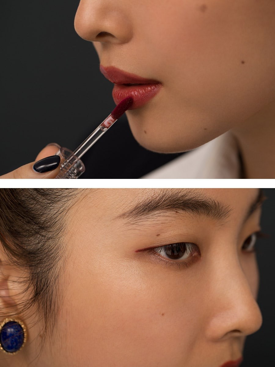 〈フジコ〉のニュアンスラップティントを主役に。モデル・長峰由莉、秋のコーディネートプラン - Slide:3