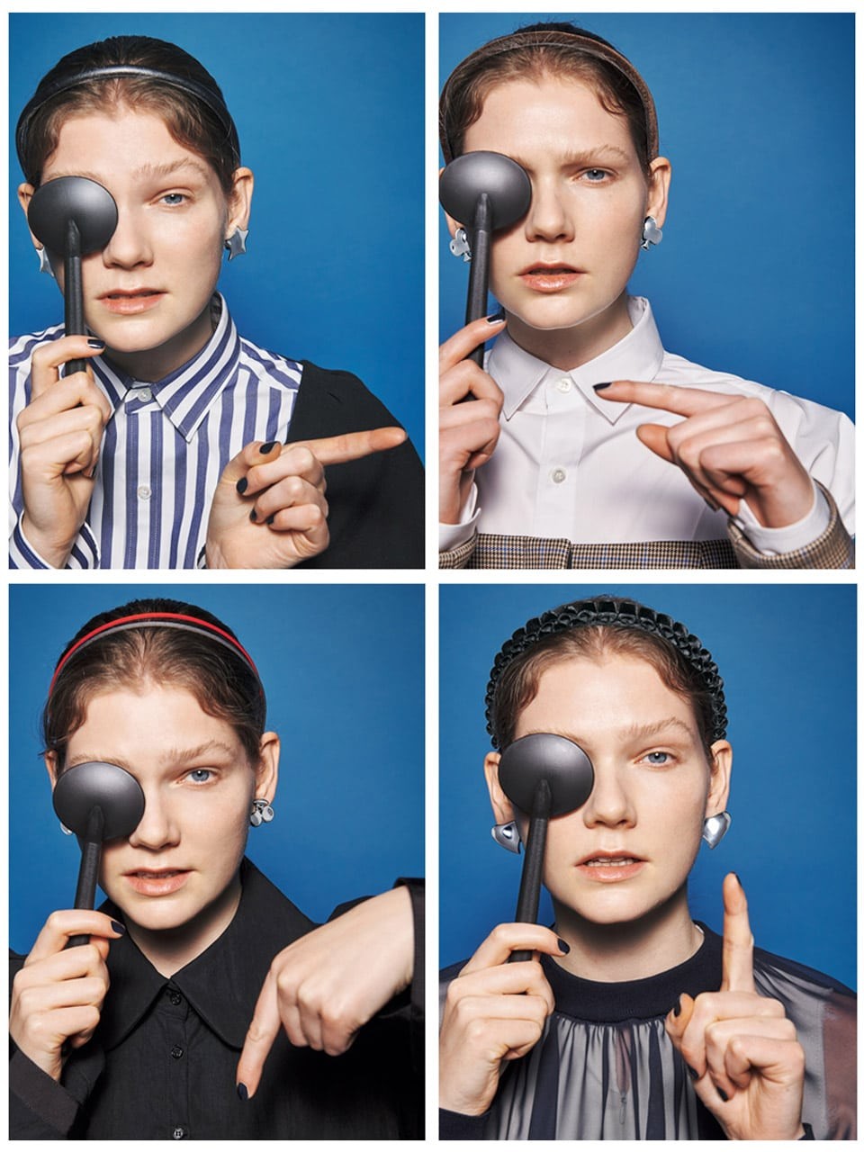 〈IRIS 47〉見るものを刺激するヘッドピースとイヤリング