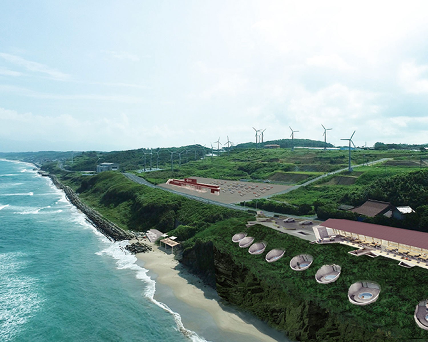 緑の山に埋もれ、岩壁に潜む。昨今の名建築のキーワードとは