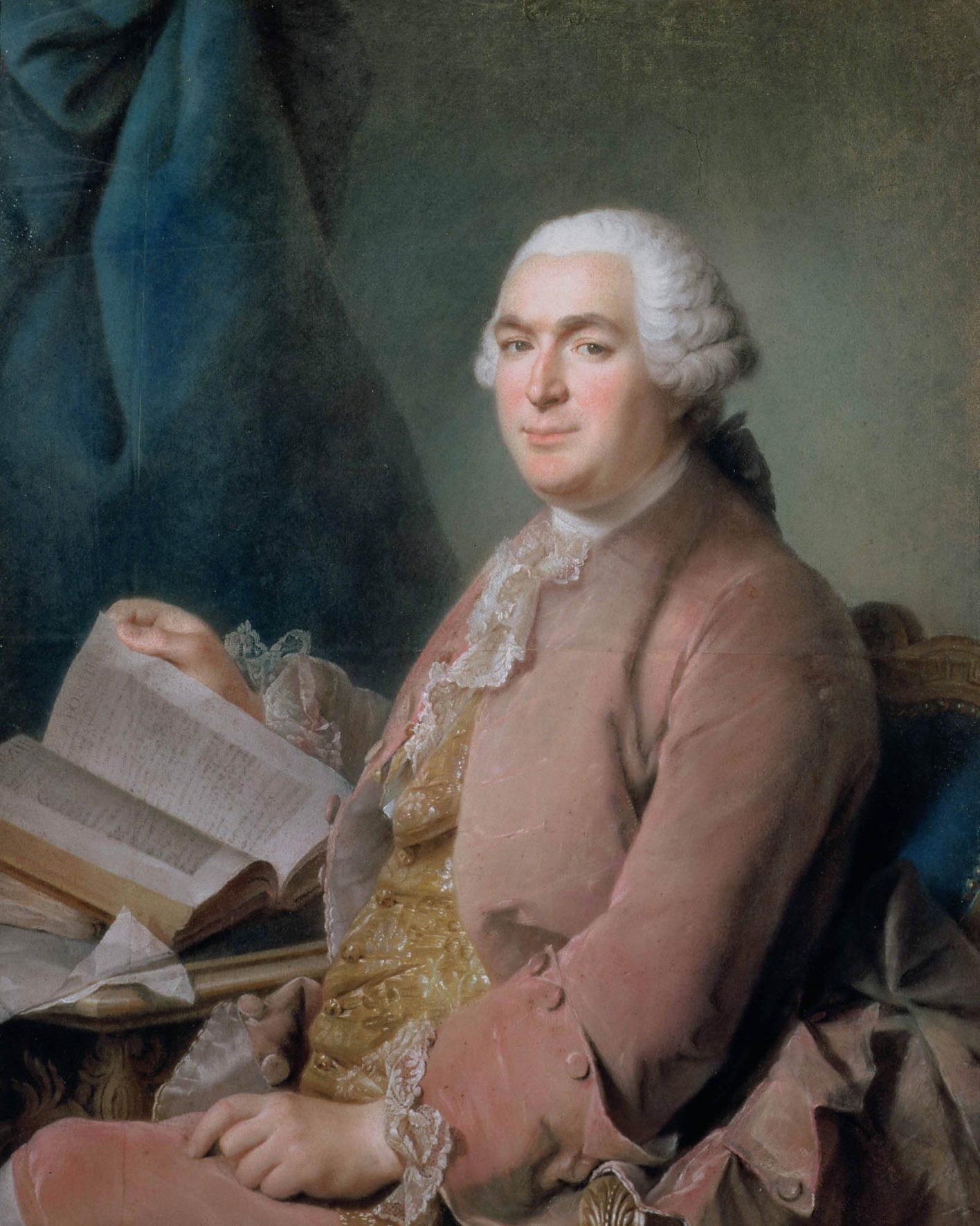 【1700s】ロココ期に描かれたフランスの紳士のポートレート。レースの装飾や品のいいピンクをまとって。©Bridgeman Images/aflo