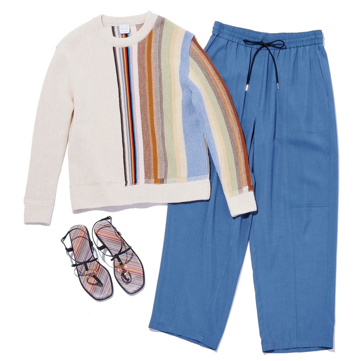 ニット ¥127,600、パンツ ¥36,300、シューズ ¥73,700（以上ポール・スミス | ポール・スミス リミテッド）