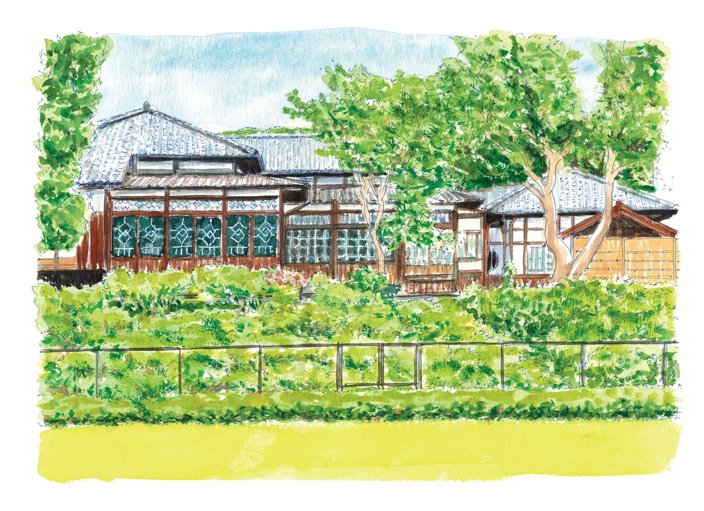 荻外荘イラスト