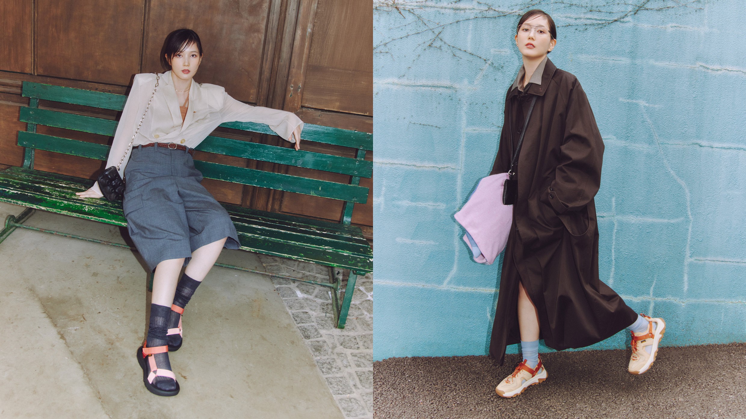 本田翼と〈Teva〉。ソックスを味方に、春へ