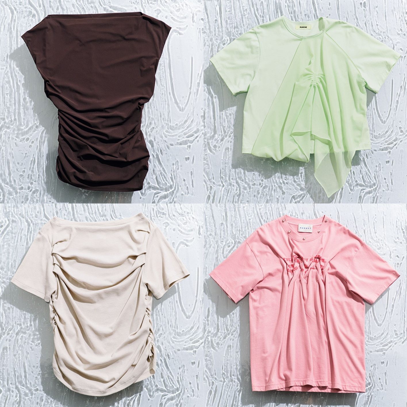 夏のTシャツ大図鑑！ドレープにシャーリング、皺も目線も引き寄せて