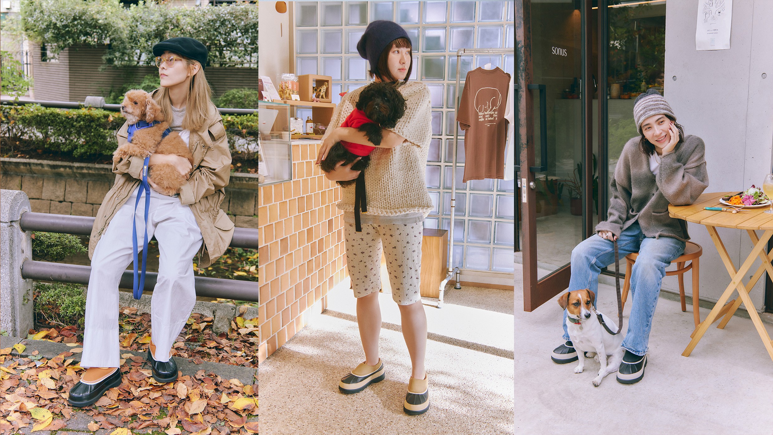 わんことのお散歩、なに履く？〈ソレル〉のクロッグで愛犬家SNAP