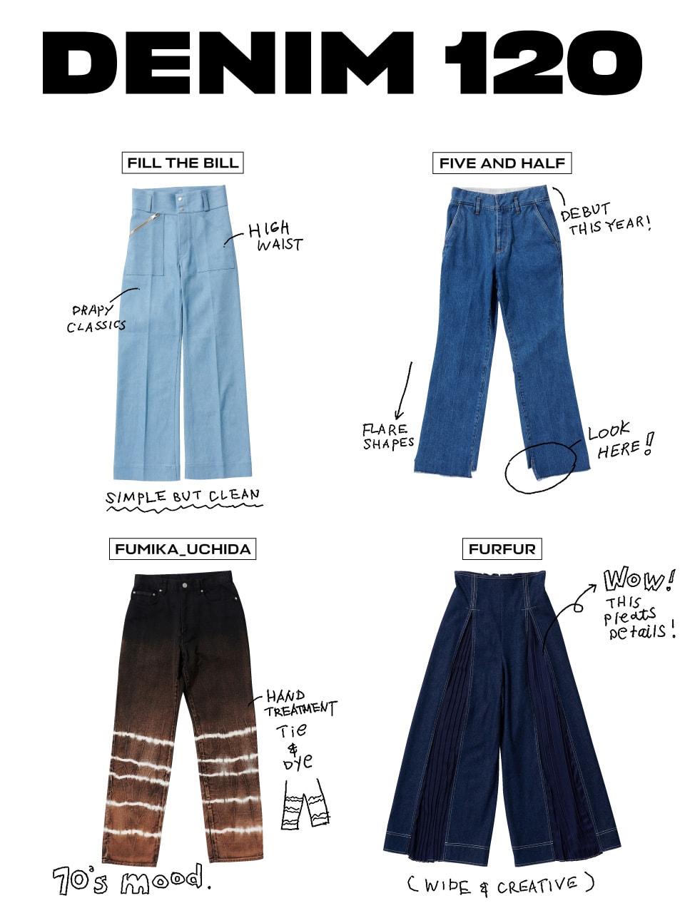 120ブランドを分析!デニム大全 FILL THE BILL、FIVE AND HALF、FUMIKA_UCHIDA、FURFUR