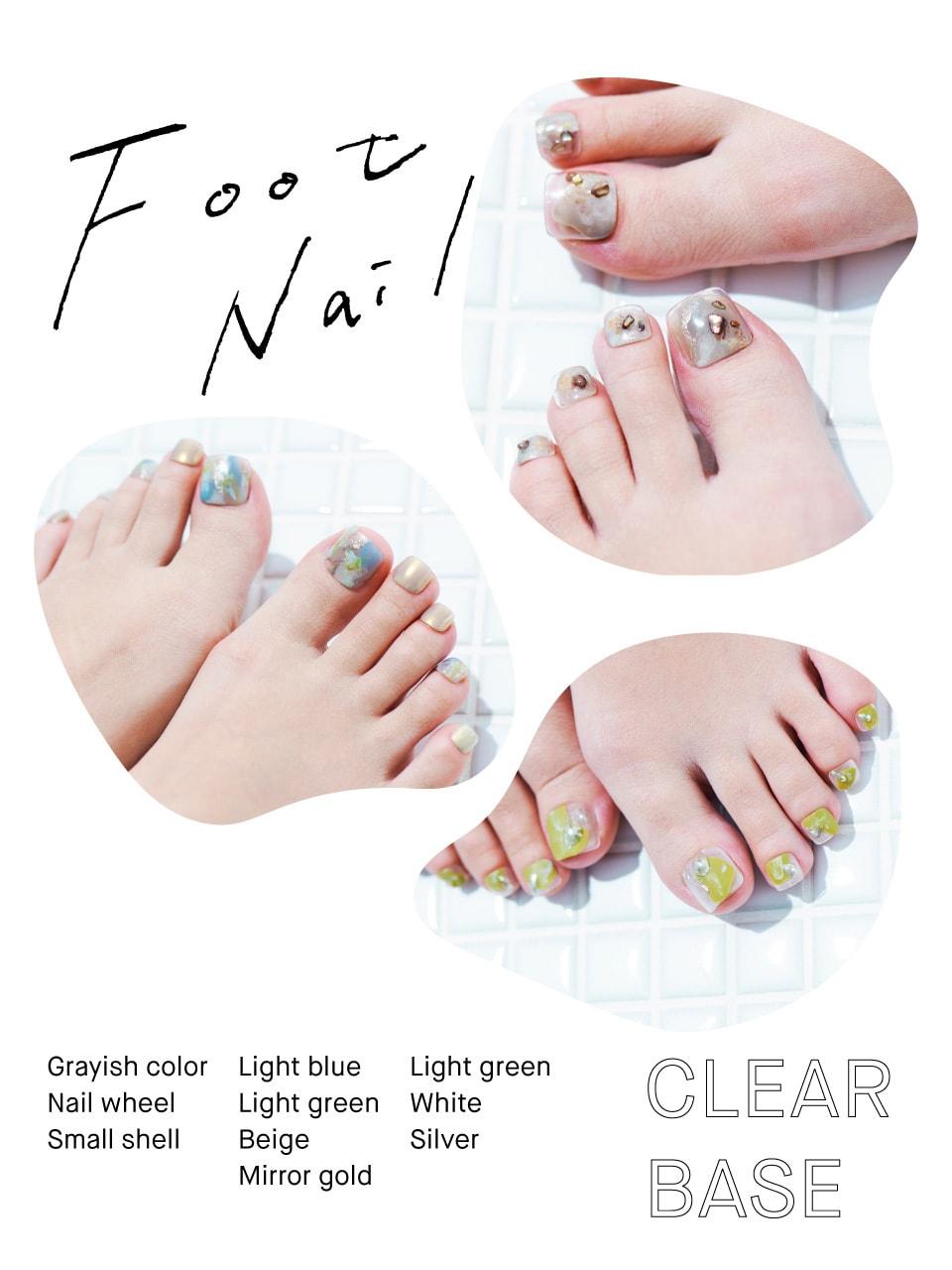 フットネイル見本帖|クリアベース編