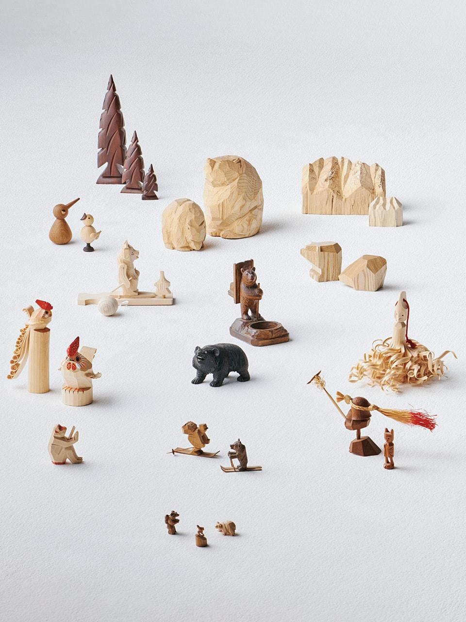 金子夏子がこっそり集めているもの「大好きな山に親しむ、木彫りの小さな置き物たち」