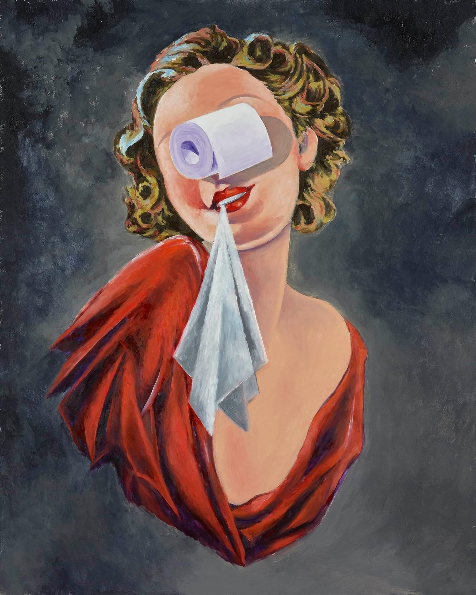 トイレットペーパーと女|横尾忠則