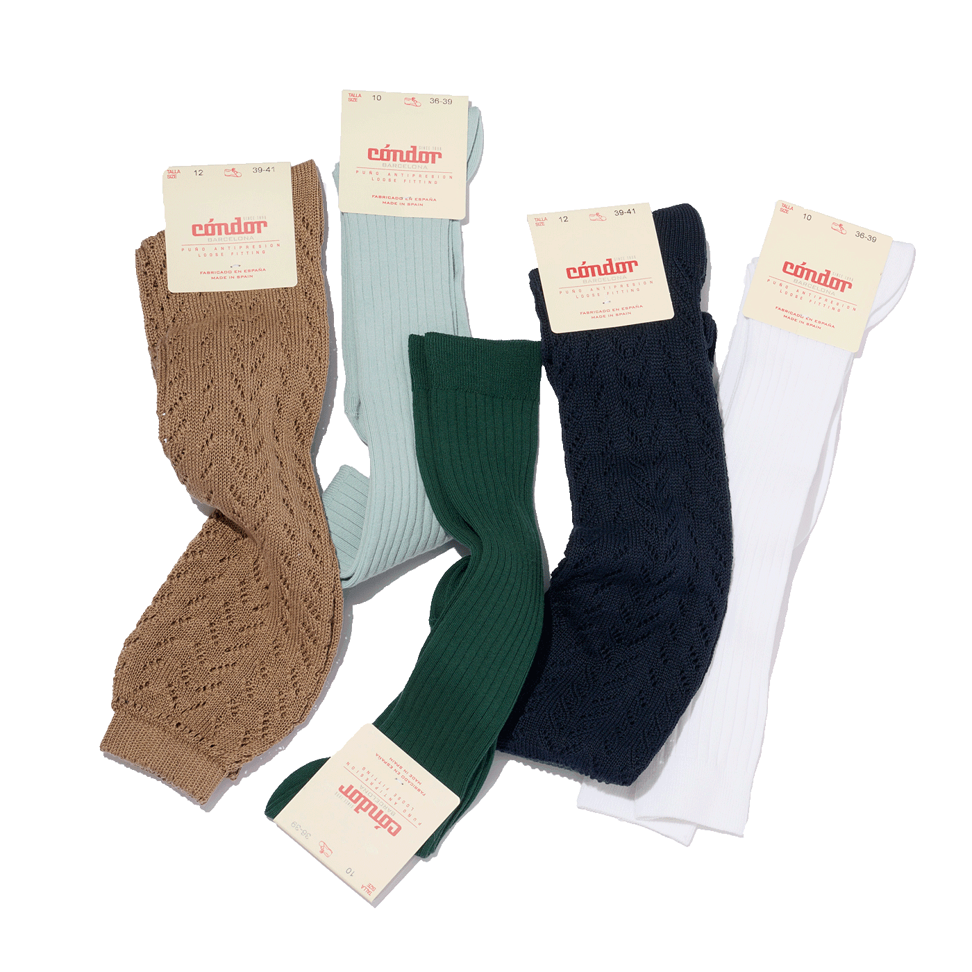 リブハイソックス¥1,870、クロシェ編みハイソックス¥2,640(共にCONDOR|フェルメリスト ビームス)