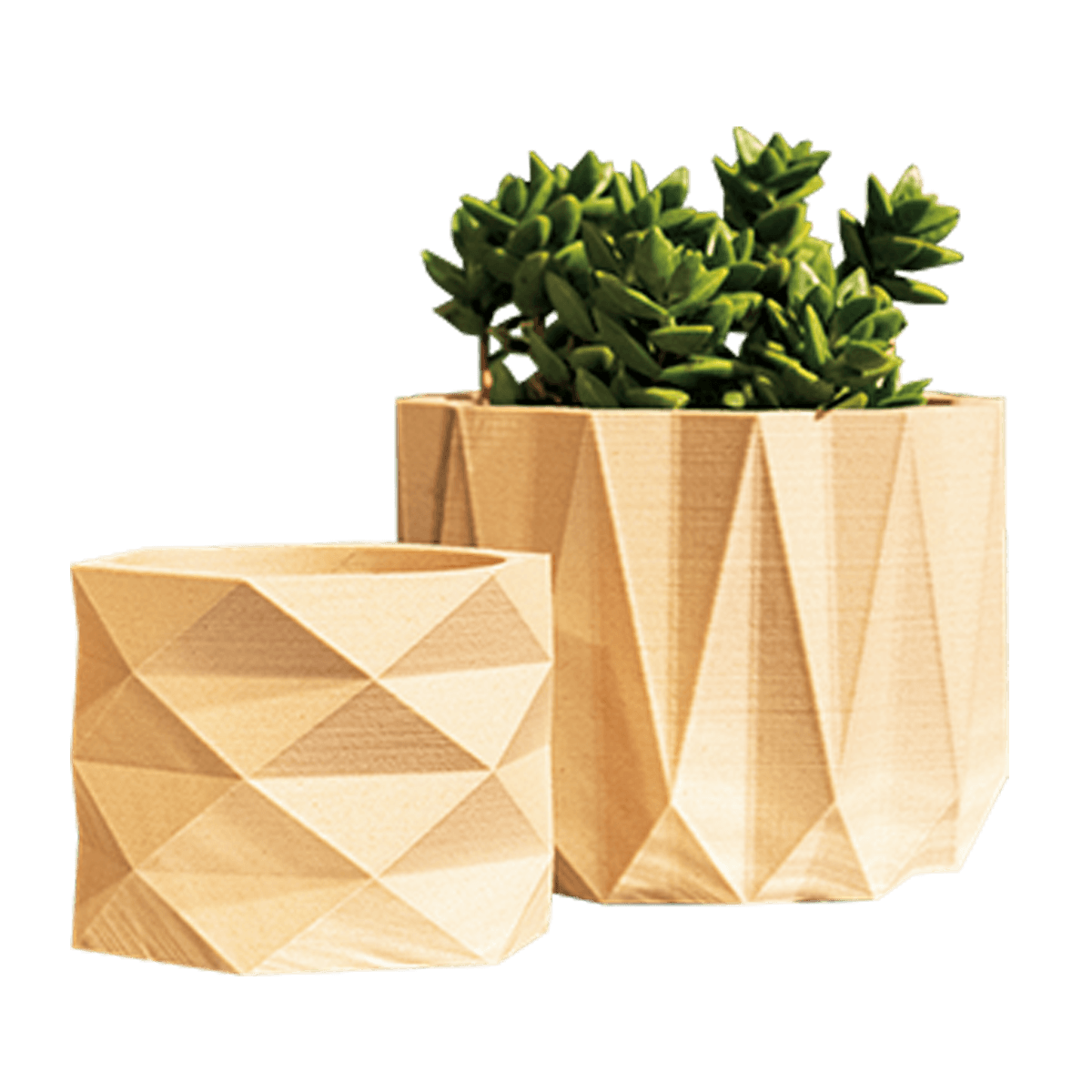 リサイクル木材とトウモロコシの成分でつくられた、100%植物由来のプランター。