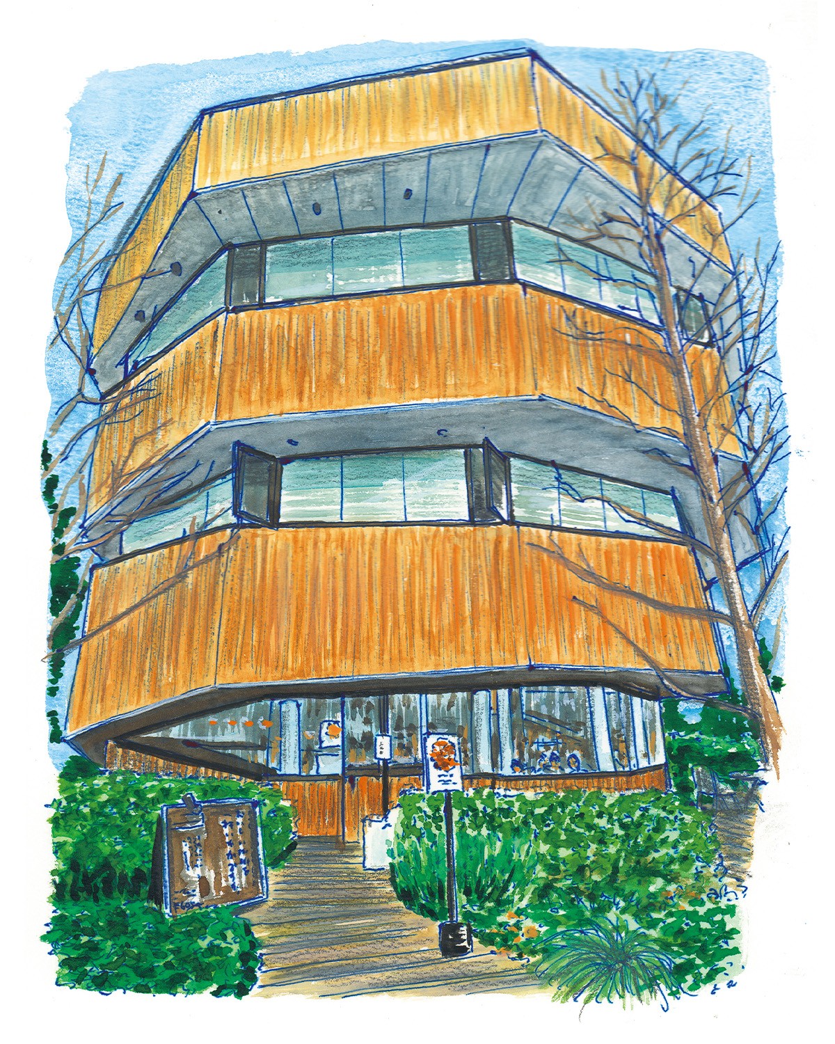 代官山で渦を巻く不思議な建築、その正体は?「モンキーカフェ/モンキーギャラリー」