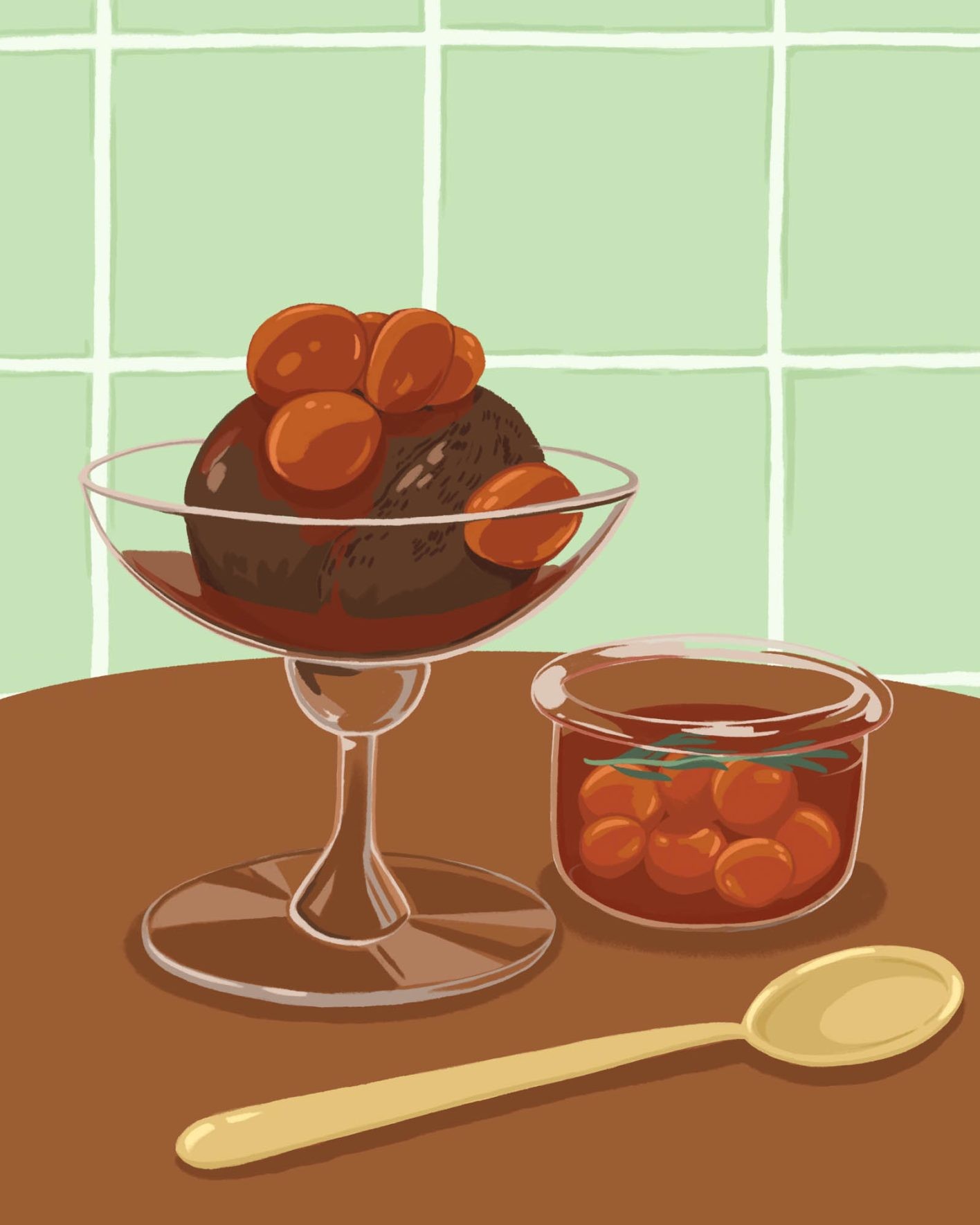 大人のひんやりスイーツ「さくらんぼとローズマリーの赤ワインコンポート」の作り方