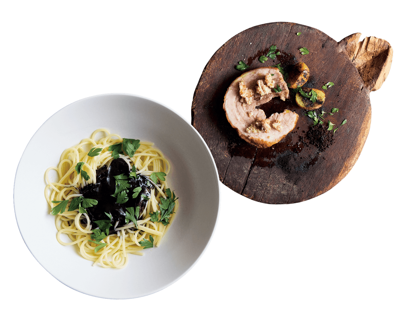 自家製発酵調味料と炭火料理のイタリアン。虎ノ門「ピュウファロ」イカ墨のパスタとポルケッタ