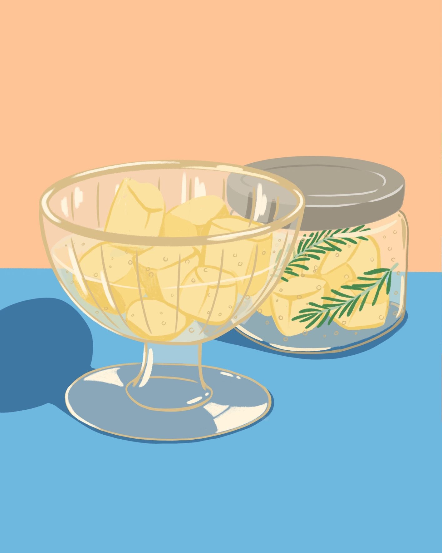 シュワッときらめく「梨とローズマリーのソーダ漬け」