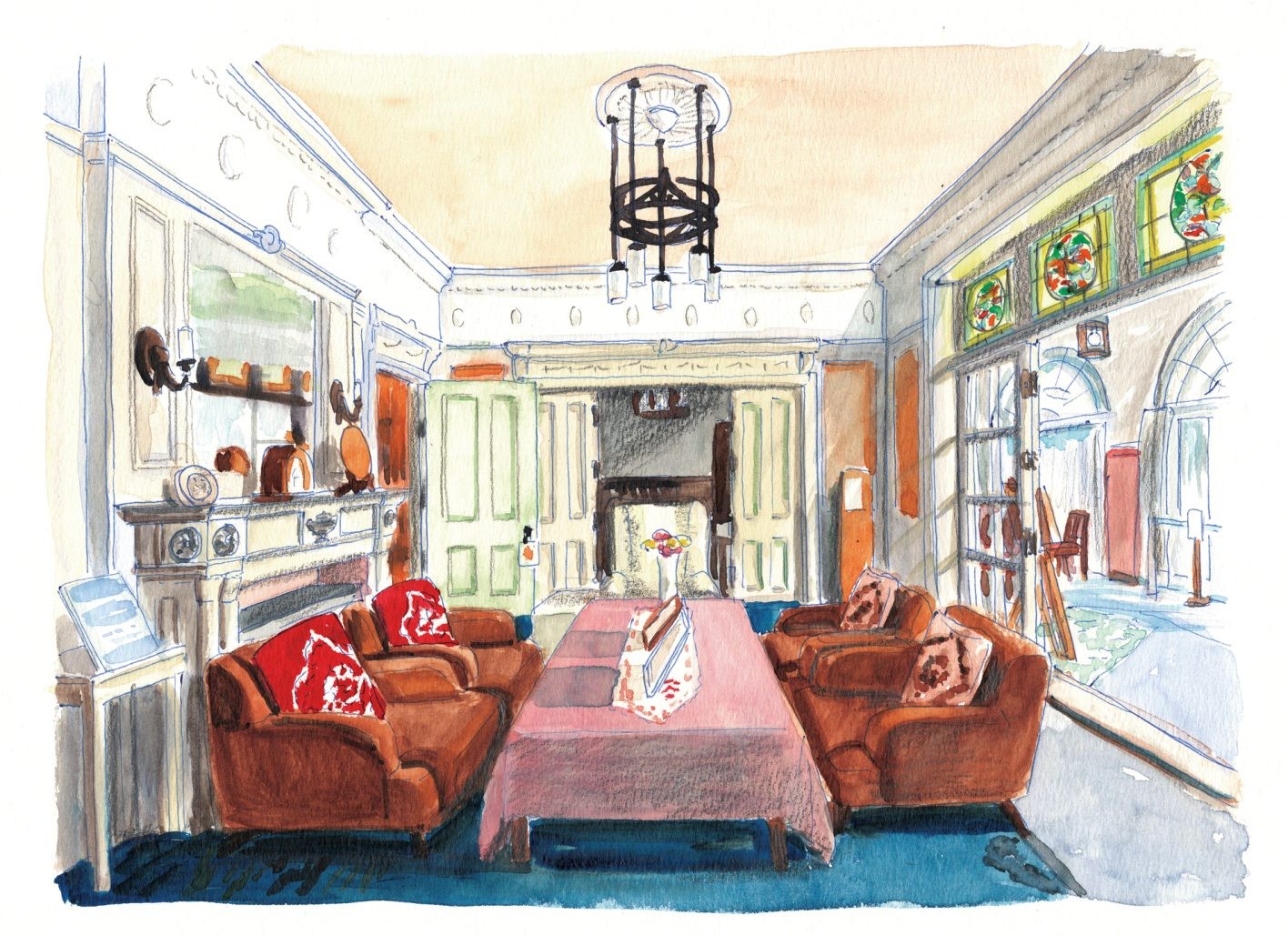 鳩山会館のイラスト