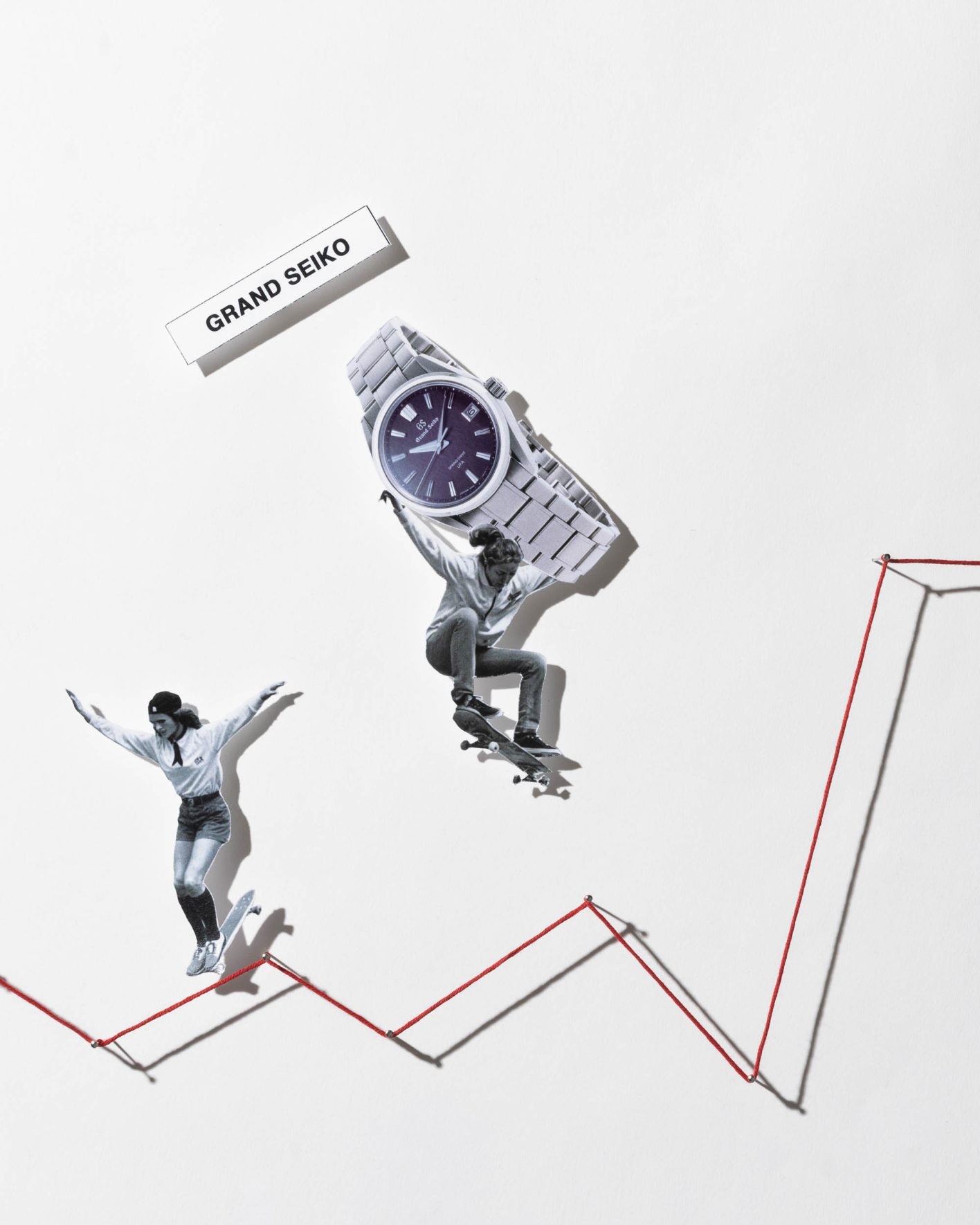 霧ケ峰高原に現れる幻想的な樹氷の森の夜明けをすみれ色のグラデーション文字盤で表現した〈エボリューション9 コレクション〉のニューモデル。世界限定1300本。ケースサイズ37.0×44.3mm、⾃動巻き、エバーブリリアントスチールケース&ブレスレット、10気圧防⽔。¥1,463,000(グランドセイコー | セイコーウオッチお客様相談室)