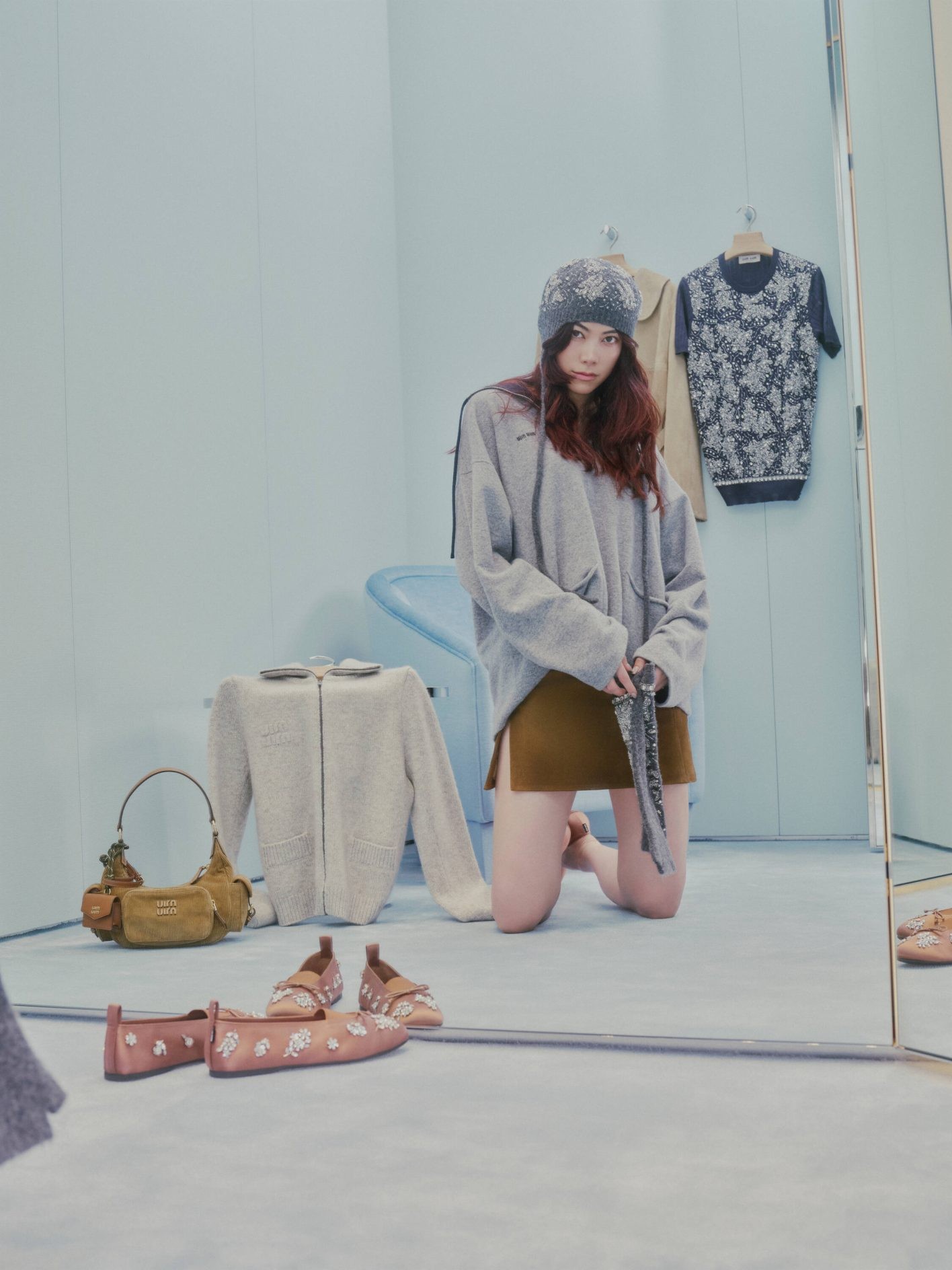 ホリデーの気分とともに。森星と巡る、リニューアルした「ミュウミュウ 銀座店」